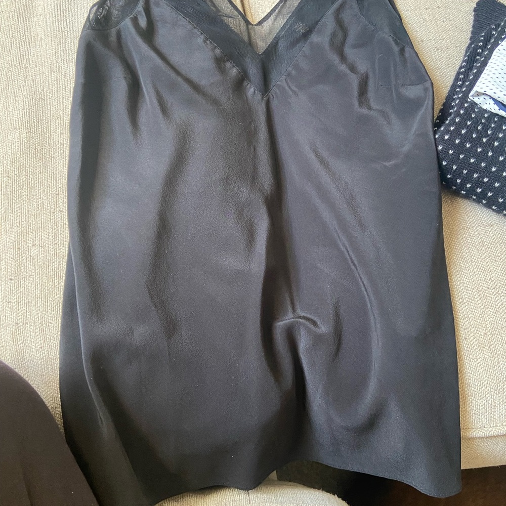 Black silk tank top